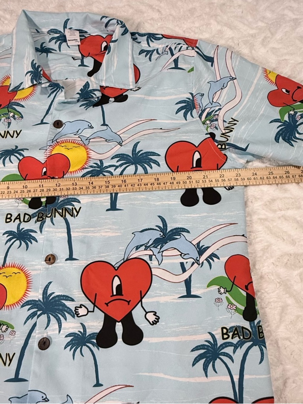 Bad Bunny Trap Rap button shirt, short sleeves - Size L - Picture 5 of 9